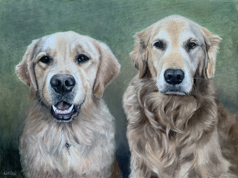 Fisher & Baxter, Golden retrievers, 30x40 cm